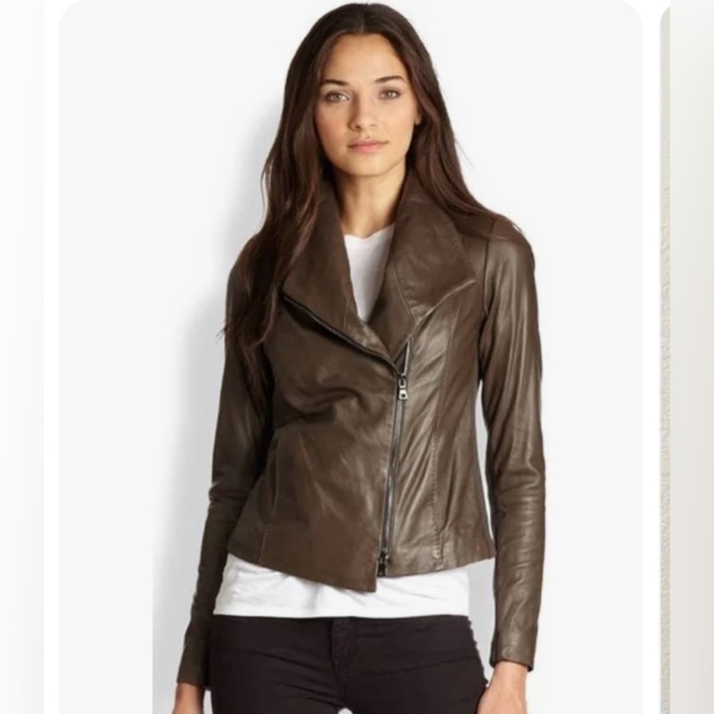 Vince Leather Scuba Jacket